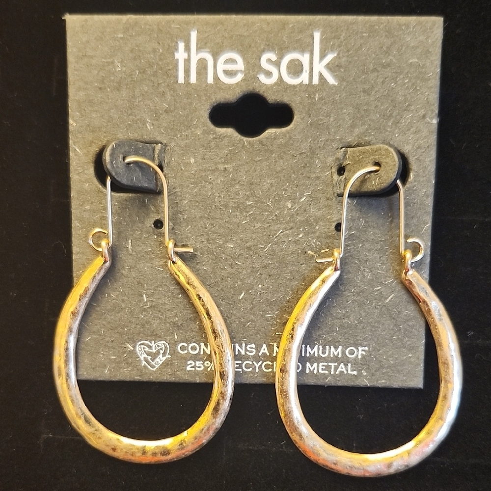 The Sak Gold Textured Hoop Earrings - Picture 2 of 5